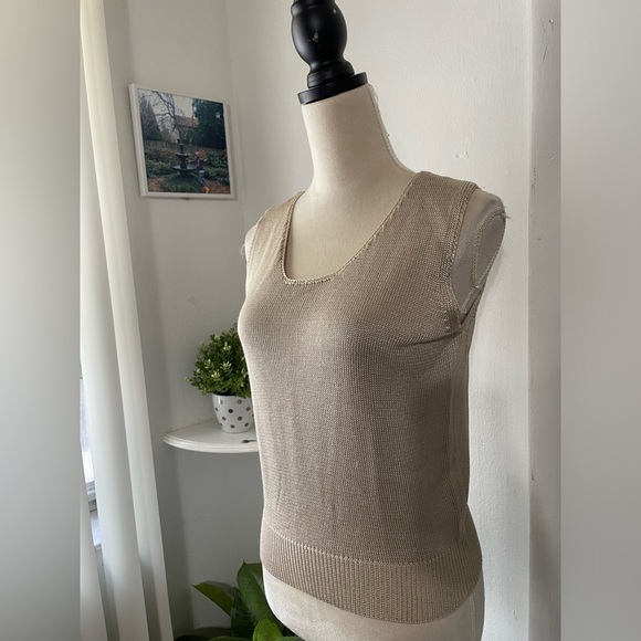FIA ITALIA HANDLOOMED WOMEN'S TANK TOP KNITTED FABRIC. TAN, size S - Picture 5 of 15